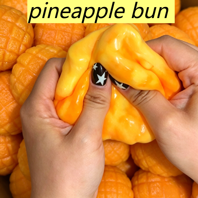 Food & Snacks Coloring Book Bold & Easy - Food-Shaped Stress Ball Pineapple Bun Squishy