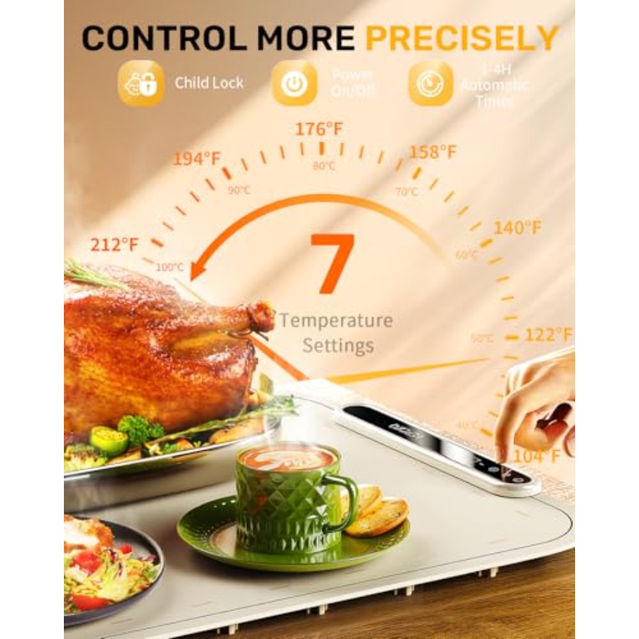 Warming Mat for Food, VEPOKA F - Food & Snacks Coloring Book Bold & Easy บทวิจารณ์และราคา