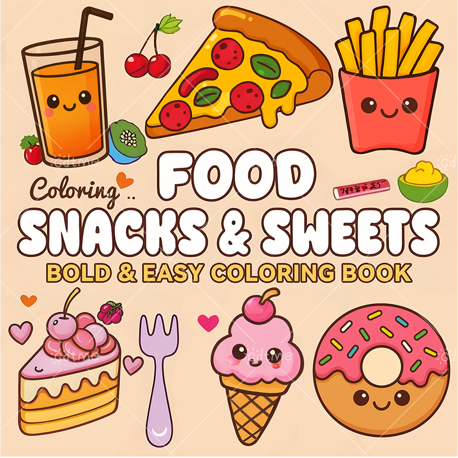 FOOD SNACKS & SWEETS Themed Co - Food Snacks Coloring Book บทวิจารณ์และราคา