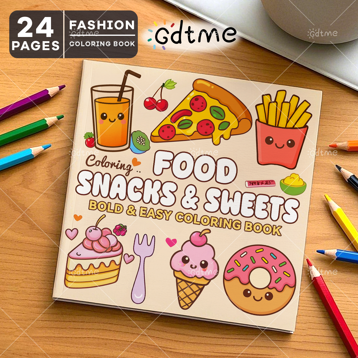 FOOD SNACKS & SWEETS Themed Co - Food Snacks Coloring Book บทวิจารณ์และราคา