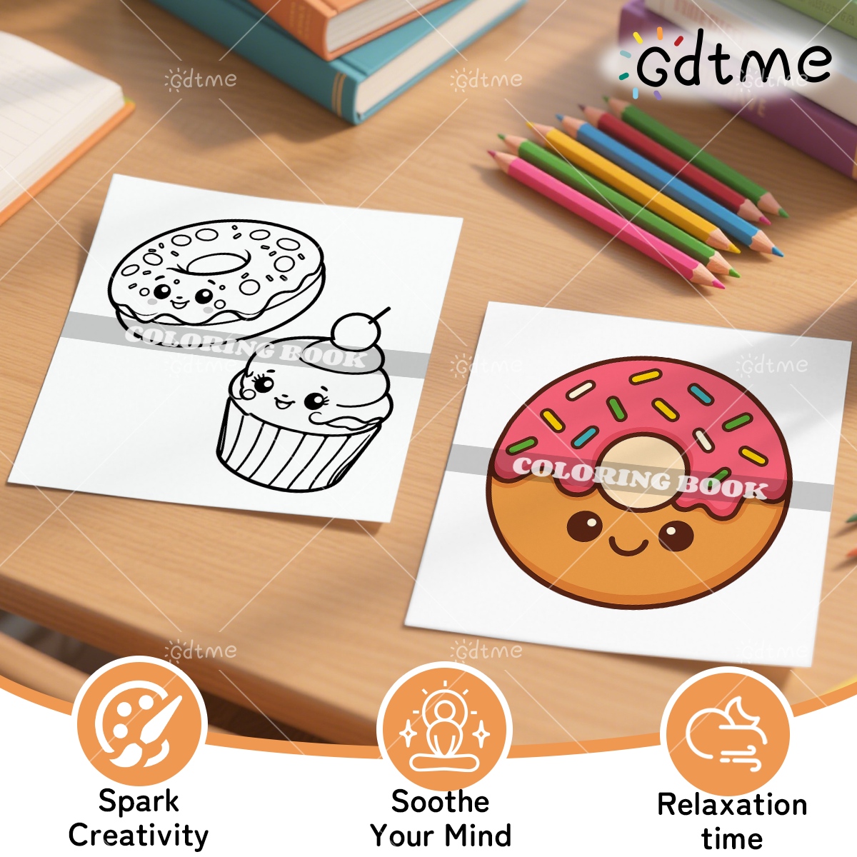 FOOD SNACKS & SWEETS Themed Co - Food Snacks Coloring Book บทวิจารณ์และราคา
