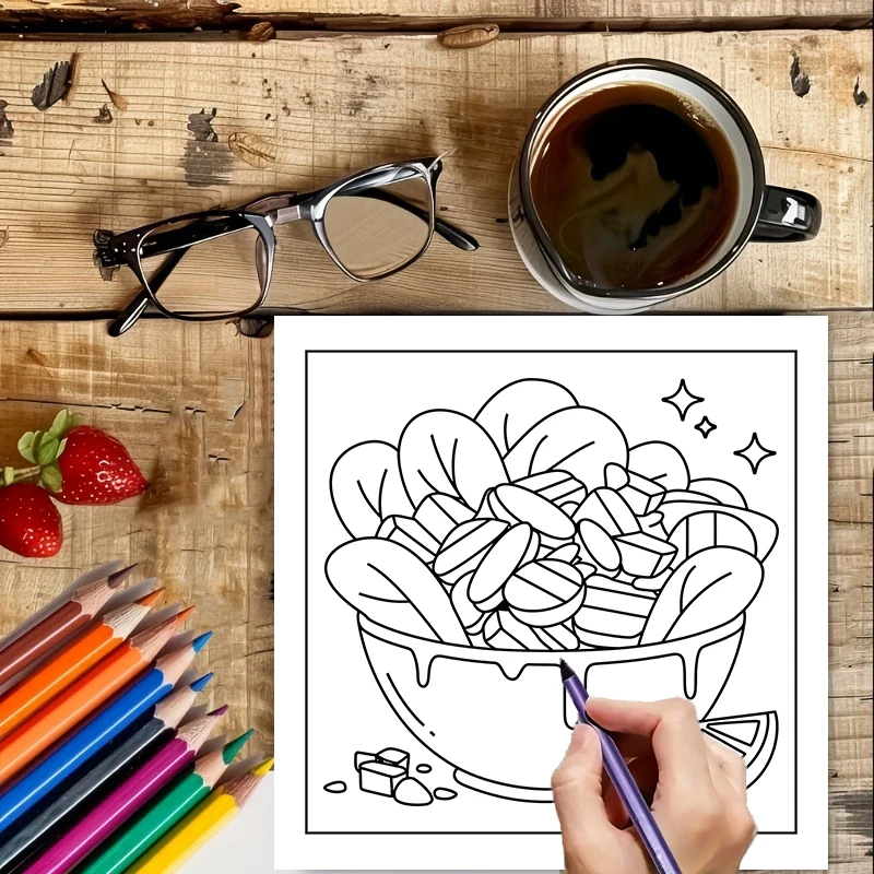 Easy Food and Snacks Coloring  - Food Snacks Coloring Book บทวิจารณ์และราคา