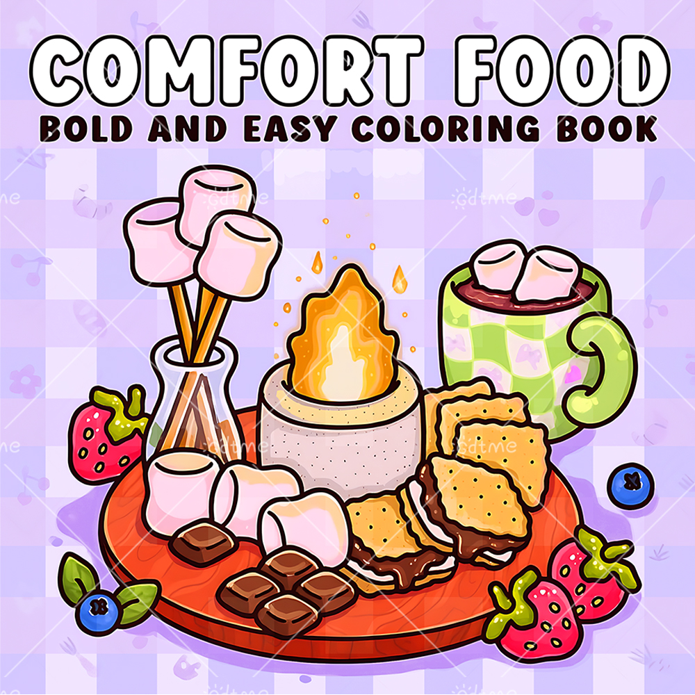 COMFORT FOOD BOLD AND EASY 24  - Food Snacks Coloring Book บทวิจารณ์และราคา