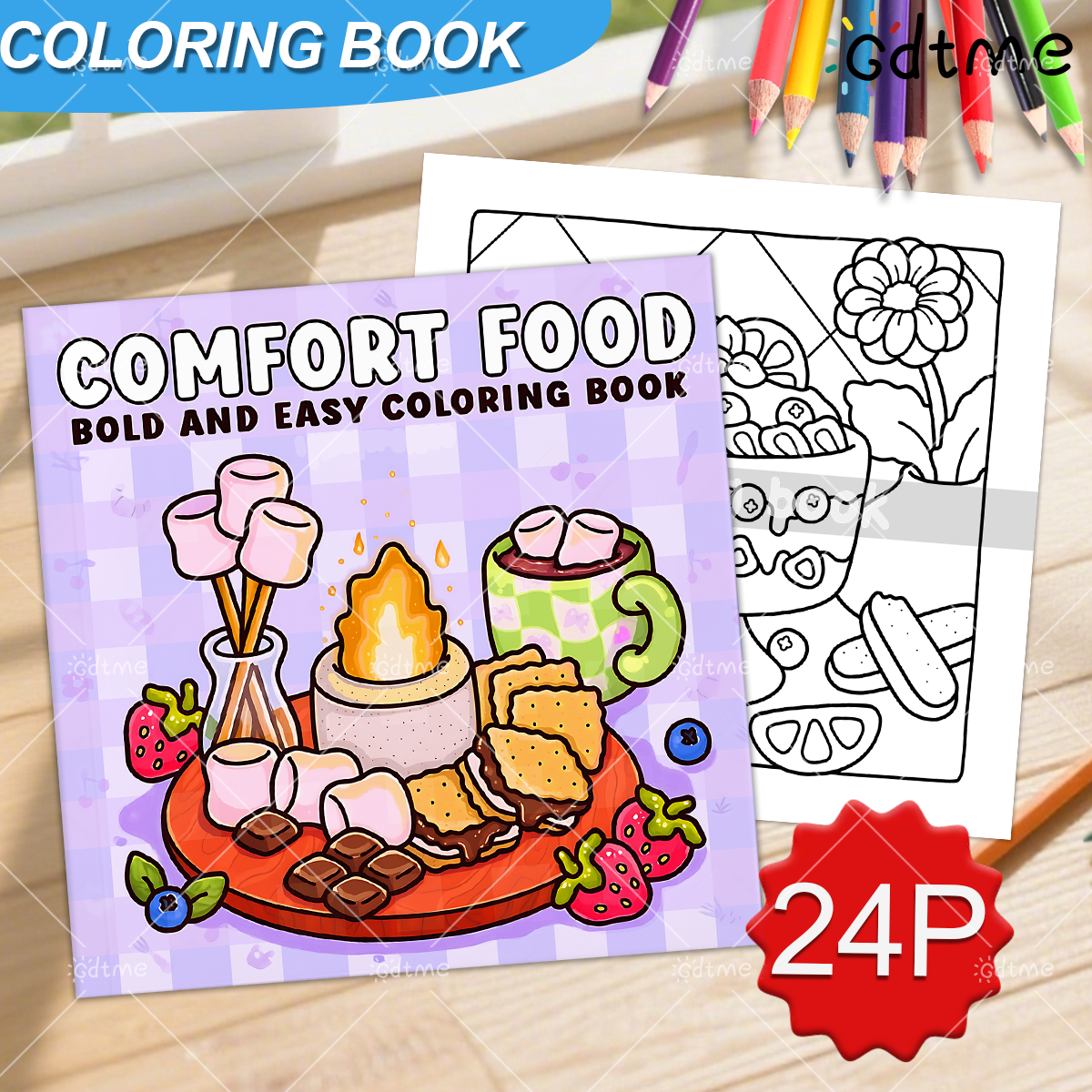COMFORT FOOD BOLD AND EASY 24  - Food Snacks Coloring Book บทวิจารณ์และราคา