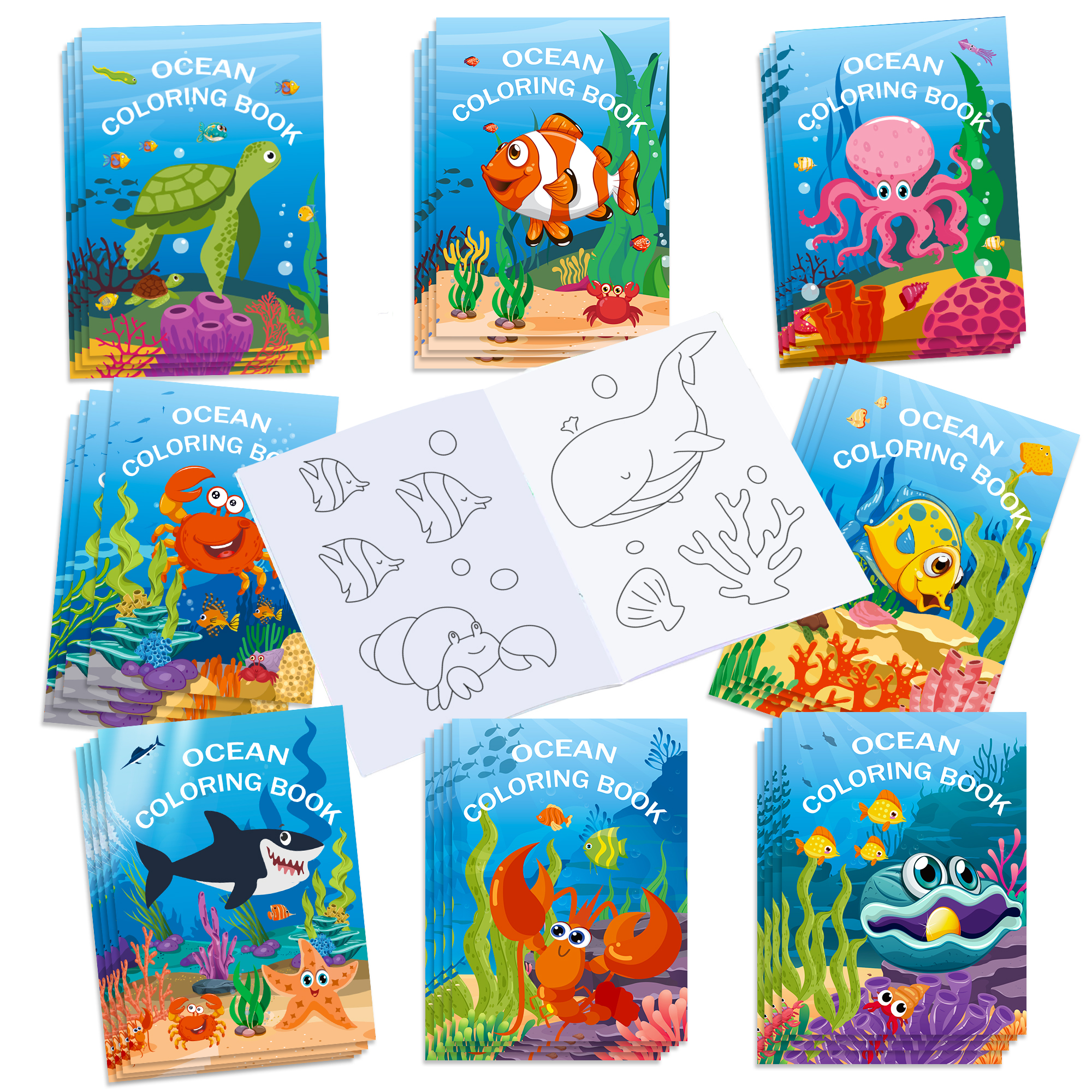 16pcs Cartoon Underwater World - Food Snacks Coloring Book บทวิจารณ์และราคา