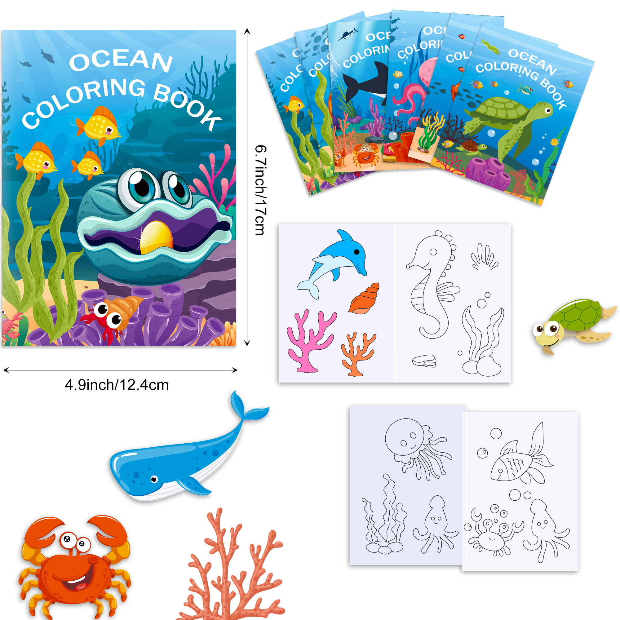 16pcs Cartoon Underwater World - Food Snacks Coloring Book บทวิจารณ์และราคา