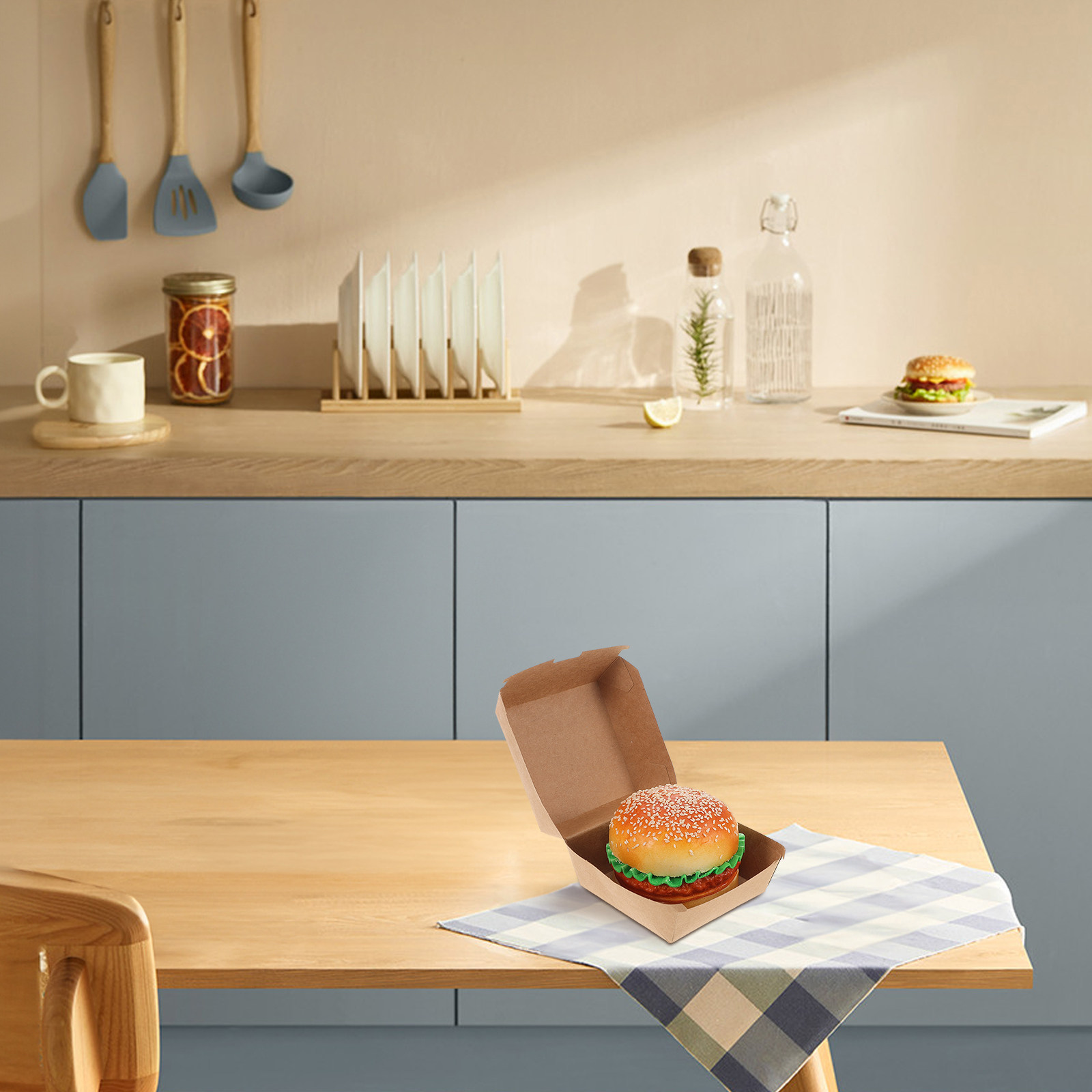 30Pcs Burger Boxes Kraft Paper - Food And Snacks บทวิจารณ์และราคา