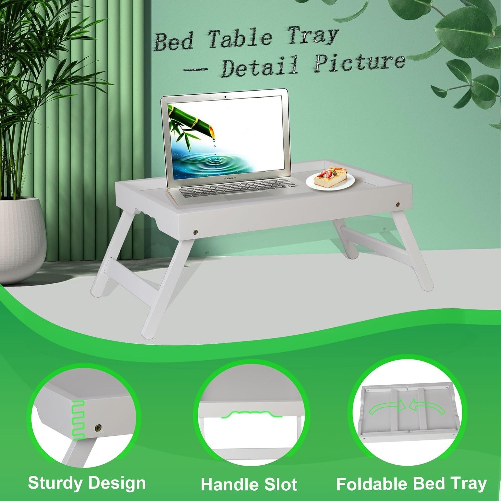 Folding Bed Tray Table with Le - Food Snacks To Eat บทวิจารณ์และราคา