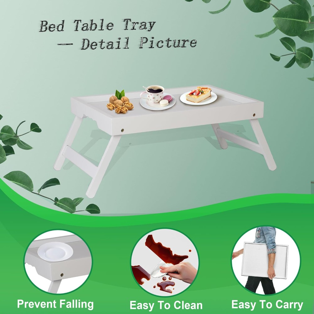 Folding Bed Tray Table with Le - Food Snacks To Eat บทวิจารณ์และราคา