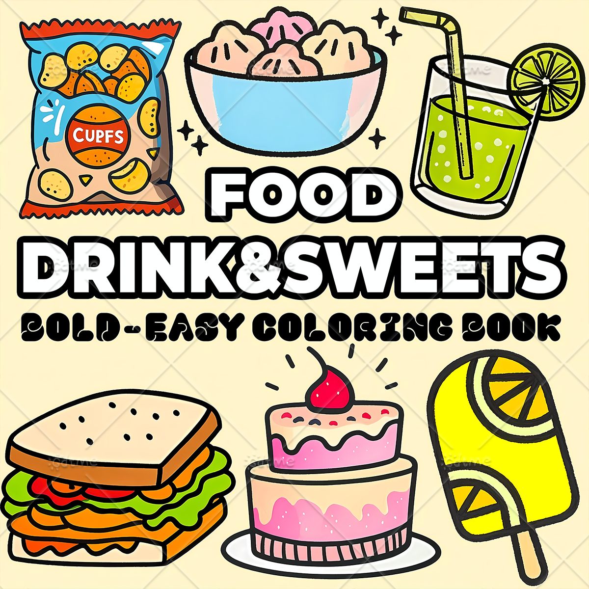 Food Drinks & Sweets Bold & Ea - Food Snacks Coloring Book บทวิจารณ์และราคา