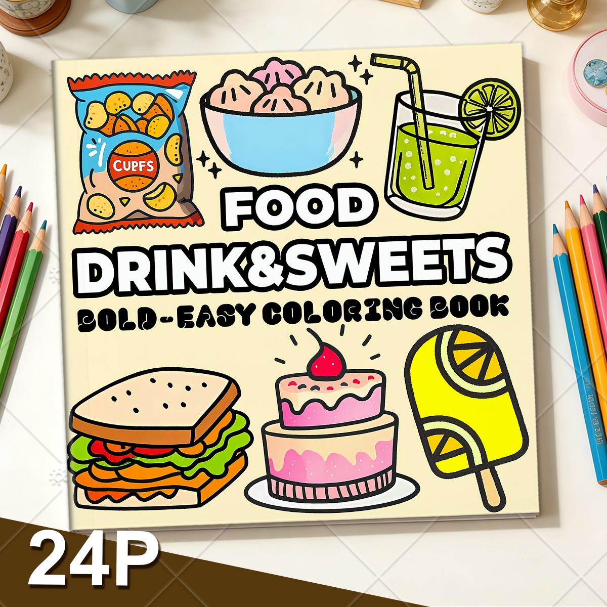 Food Drinks & Sweets Bold & Ea - Food Snacks Coloring Book บทวิจารณ์และราคา