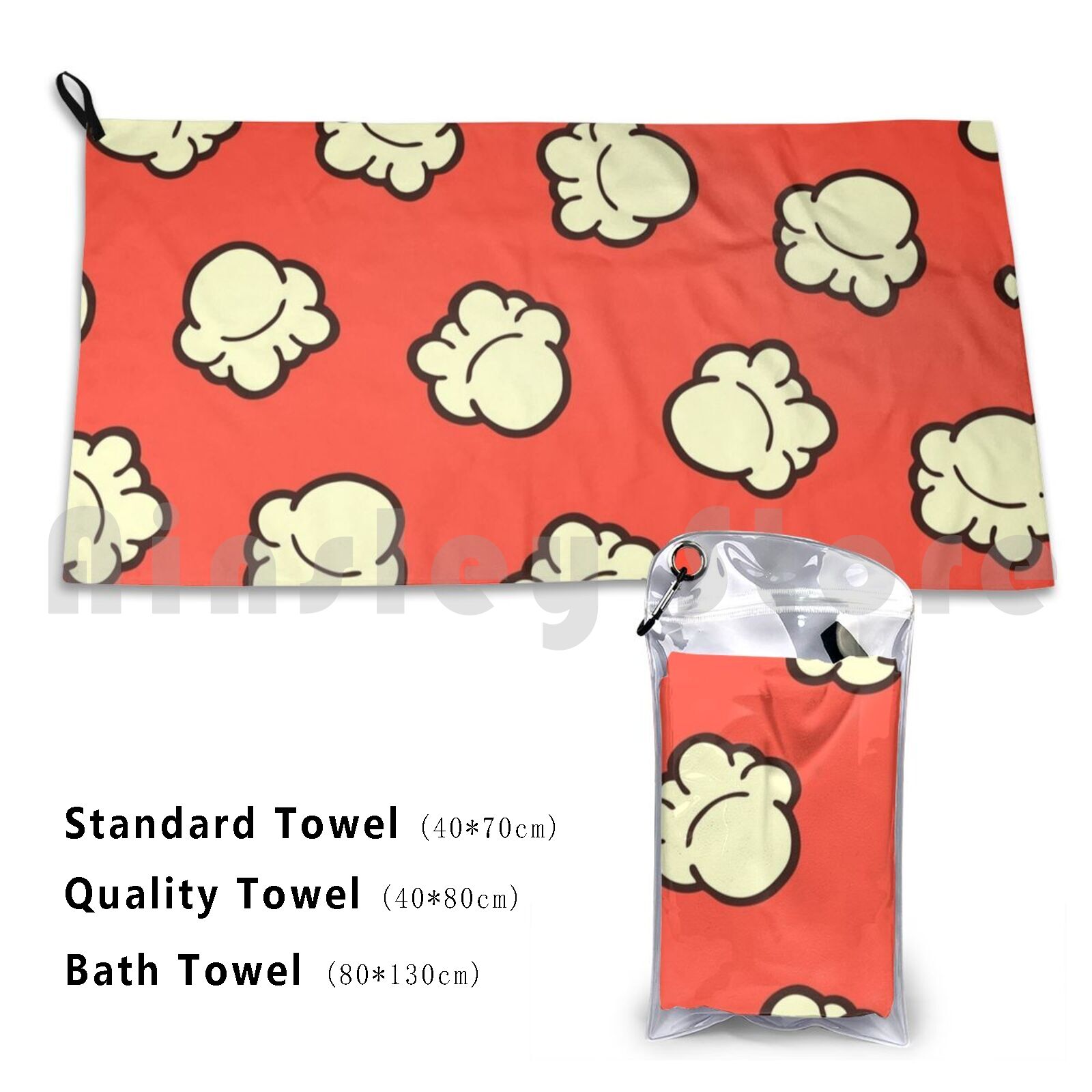 Popcorn Pattern Beach Towel Qu - Foody Snacks บทวิจารณ์และราคา