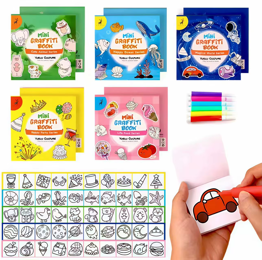 50Sheets Mini Graffiti Noteboo - Food Snacks Coloring Book บทวิจารณ์และราคา