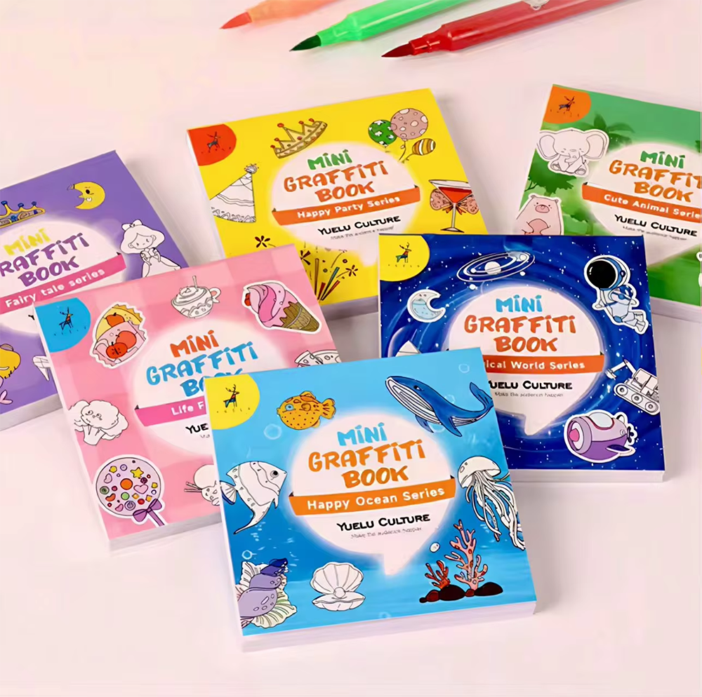 50Sheets Mini Graffiti Noteboo - Food Snacks Coloring Book บทวิจารณ์และราคา