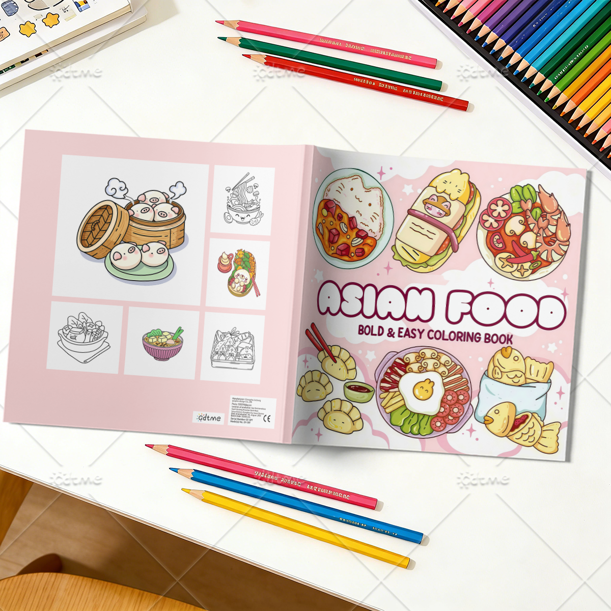 ASIAN Food Bold-easy Patterns  - Food Snacks Coloring Book บทวิจารณ์และราคา