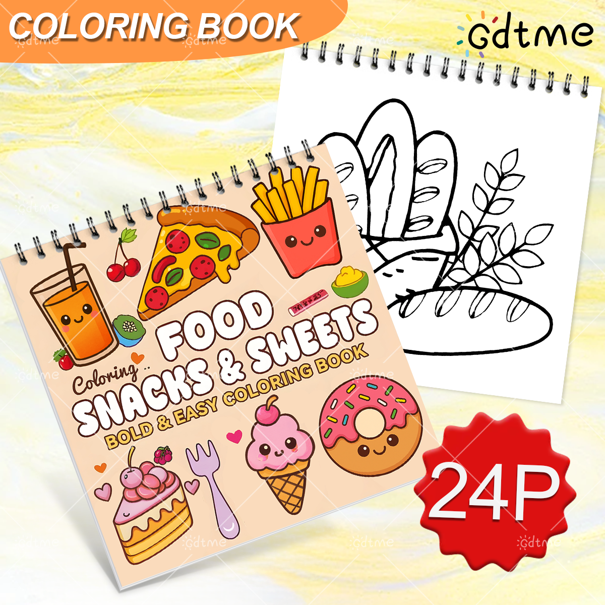 FOOD SNACKS & SWEETS Themed Co - Food Snacks Coloring Book บทวิจารณ์และราคา