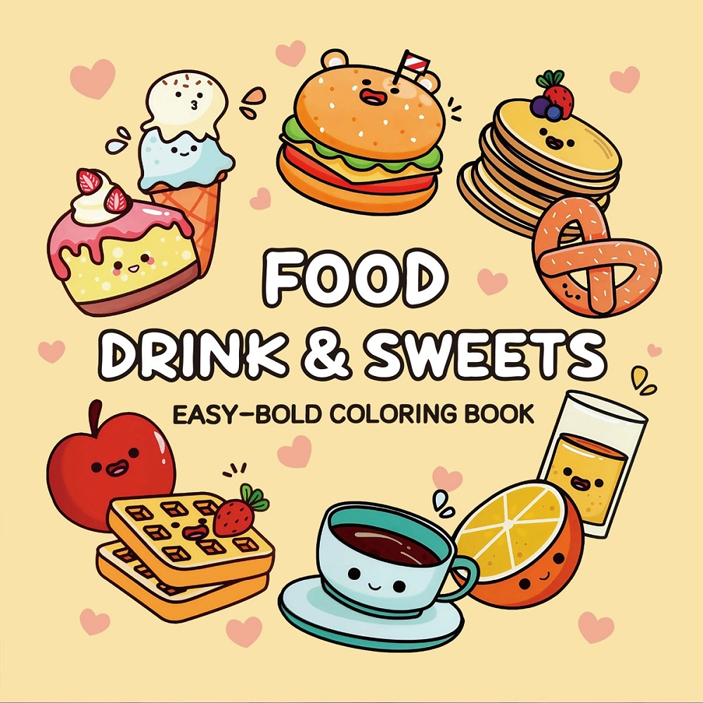 Food Drink & Sweets Easy-bold  - Food Snacks Coloring Book บทวิจารณ์และราคา