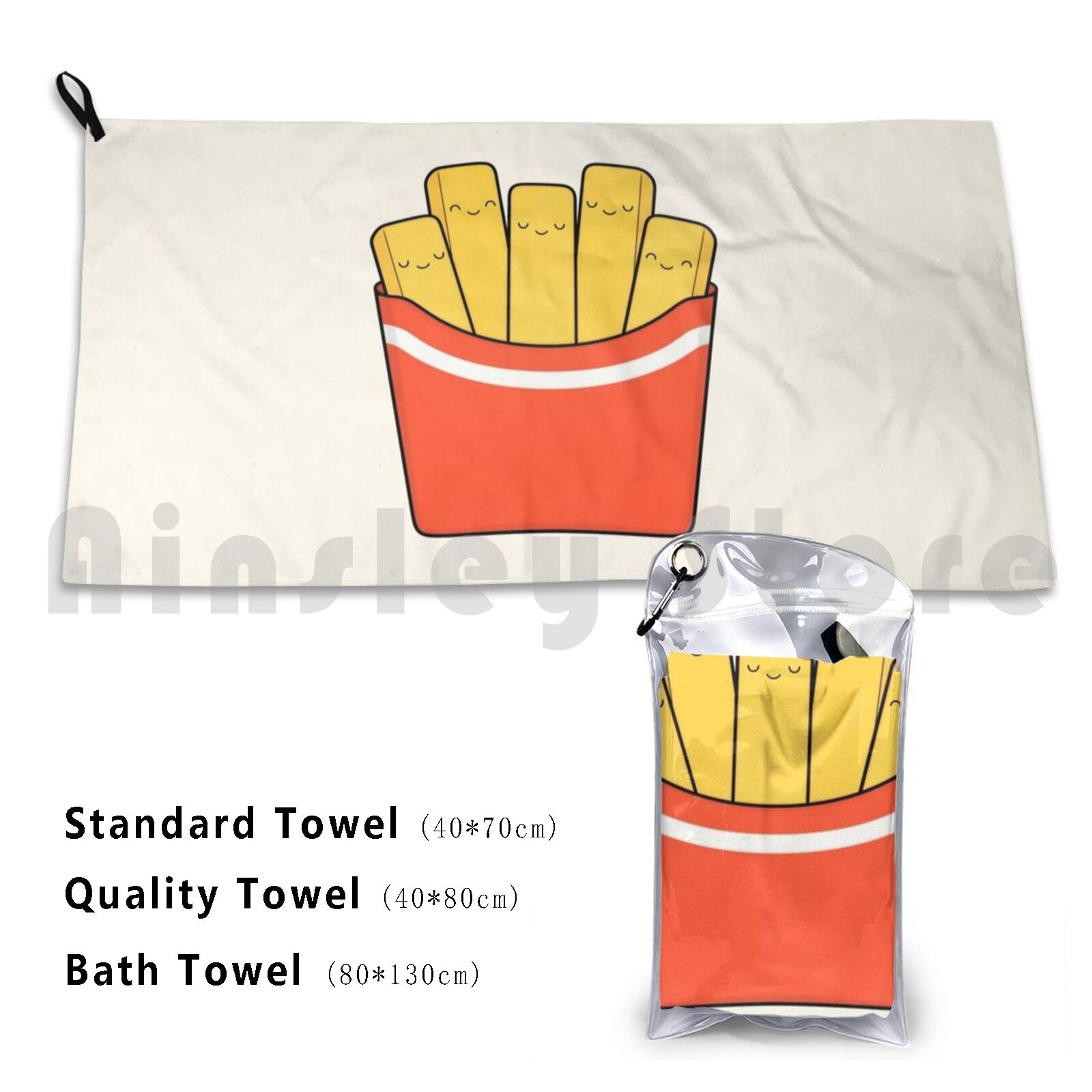 Best Fries Bath Towel Beach Cu - Yummy Food Snacks บทวิจารณ์และราคา