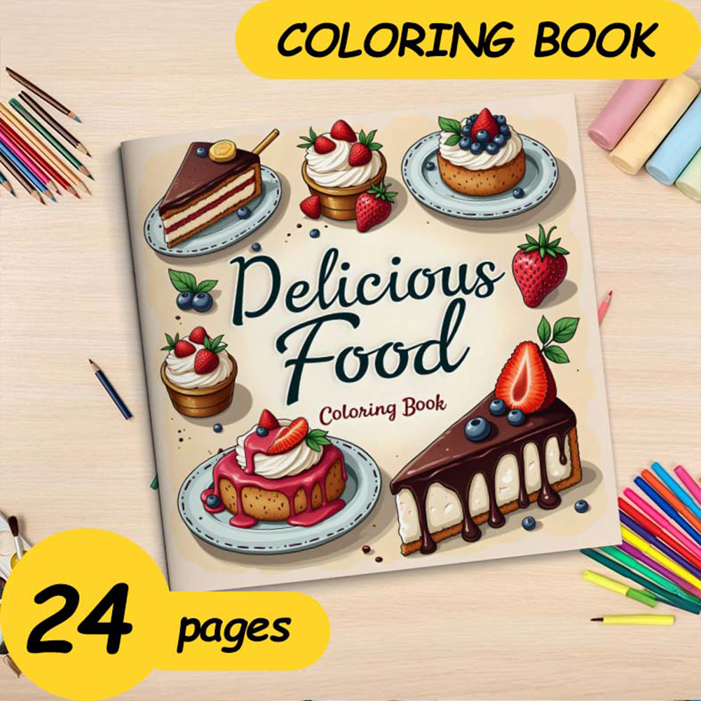 1pc Food Style Art Coloring Bo - Food Snacks Coloring Book บทวิจารณ์และราคา