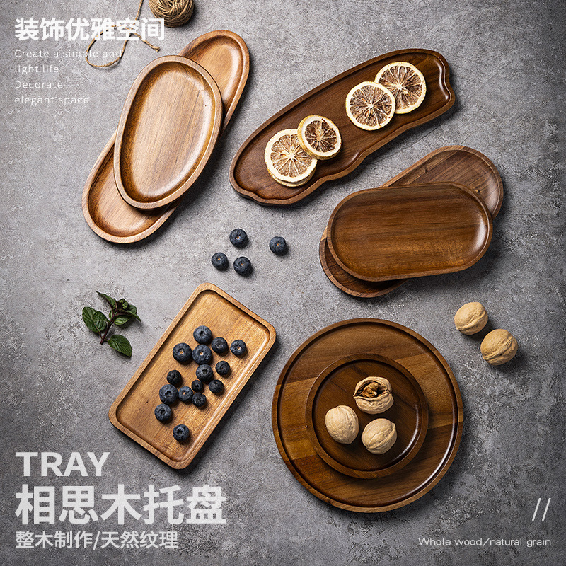 Tableware Solid Wood Food Tray - Food In Japanese Snacks บทวิจารณ์และราคา
