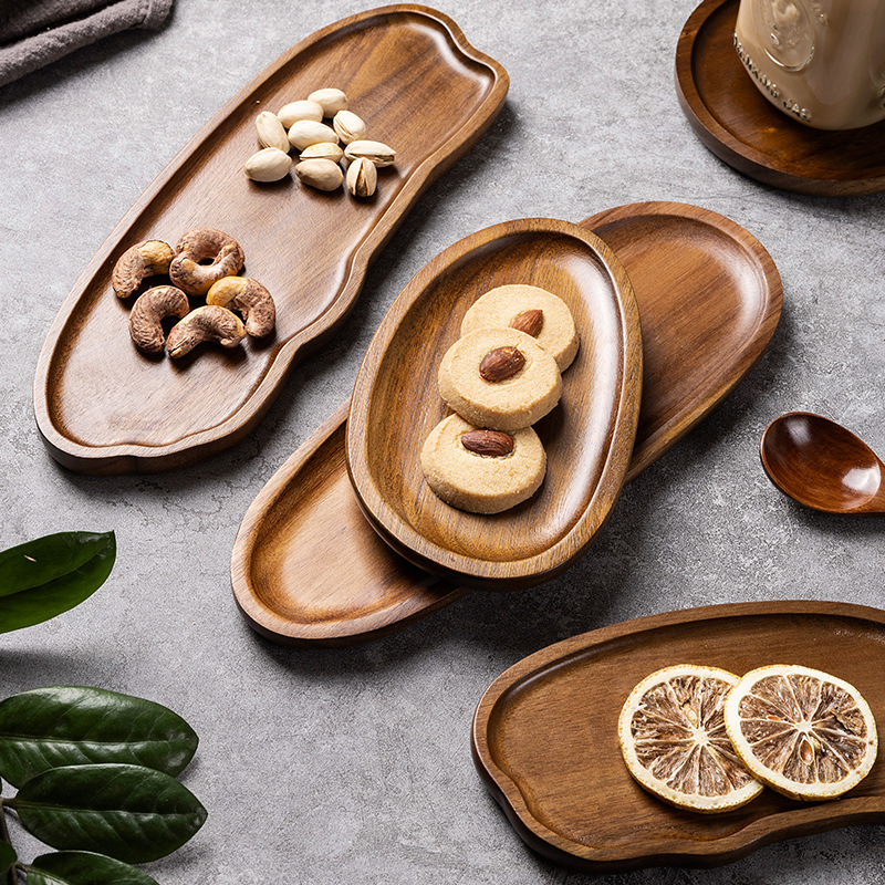 Tableware Solid Wood Food Tray - Food In Japanese Snacks บทวิจารณ์และราคา