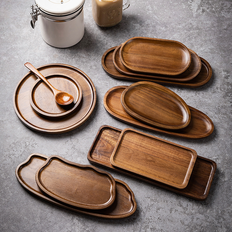 Tableware Solid Wood Food Tray - Food In Japanese Snacks บทวิจารณ์และราคา