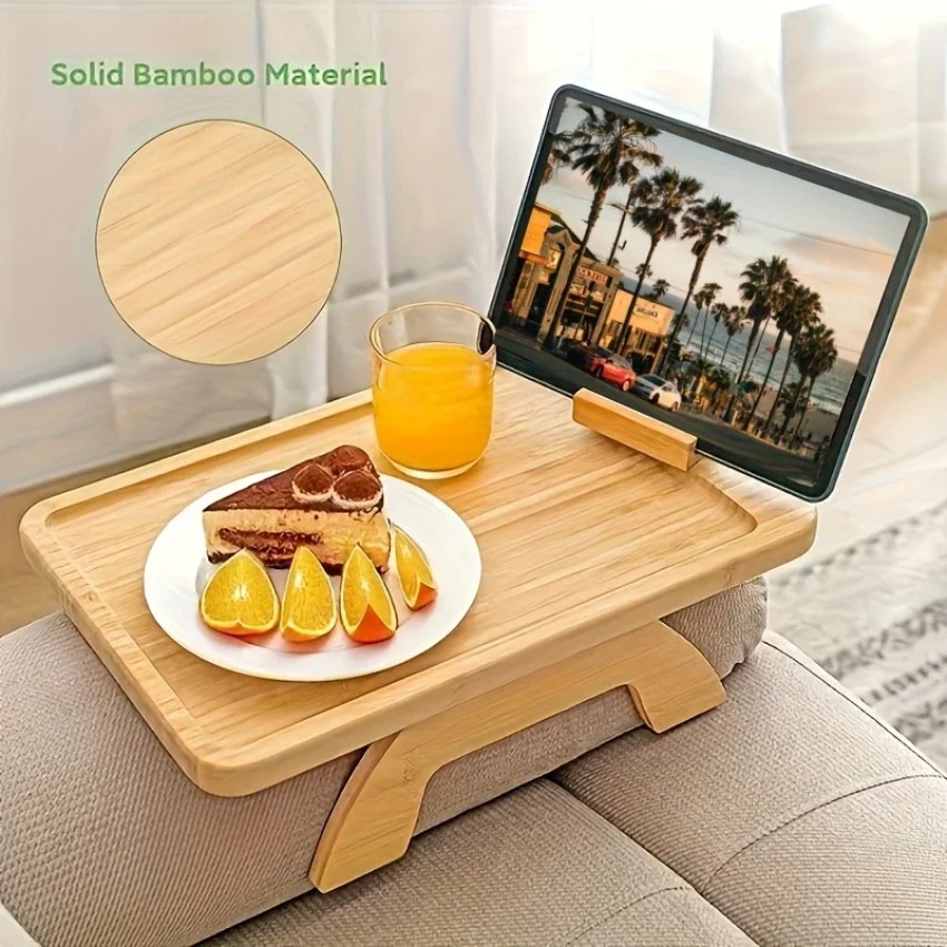 Wooden Foldable Tray Lazy Sofa - Food Snacks To Eat บทวิจารณ์และราคา