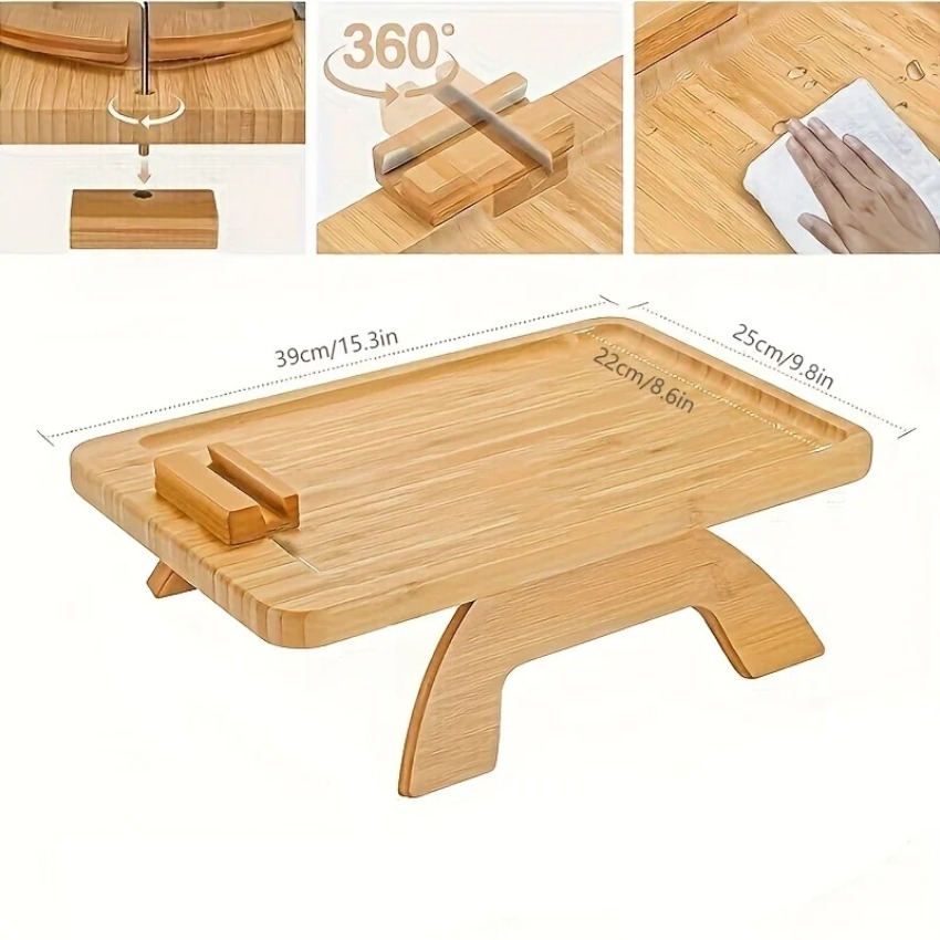 Wooden Foldable Tray Lazy Sofa - Food Snacks To Eat บทวิจารณ์และราคา