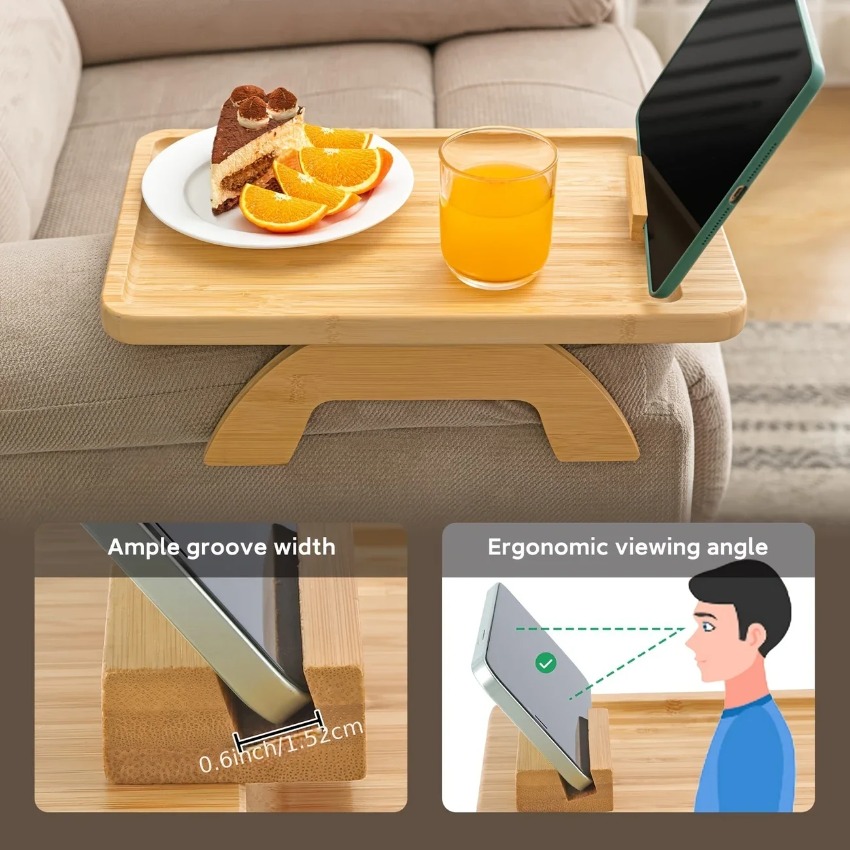 Wooden Foldable Tray Lazy Sofa - Food Snacks To Eat บทวิจารณ์และราคา