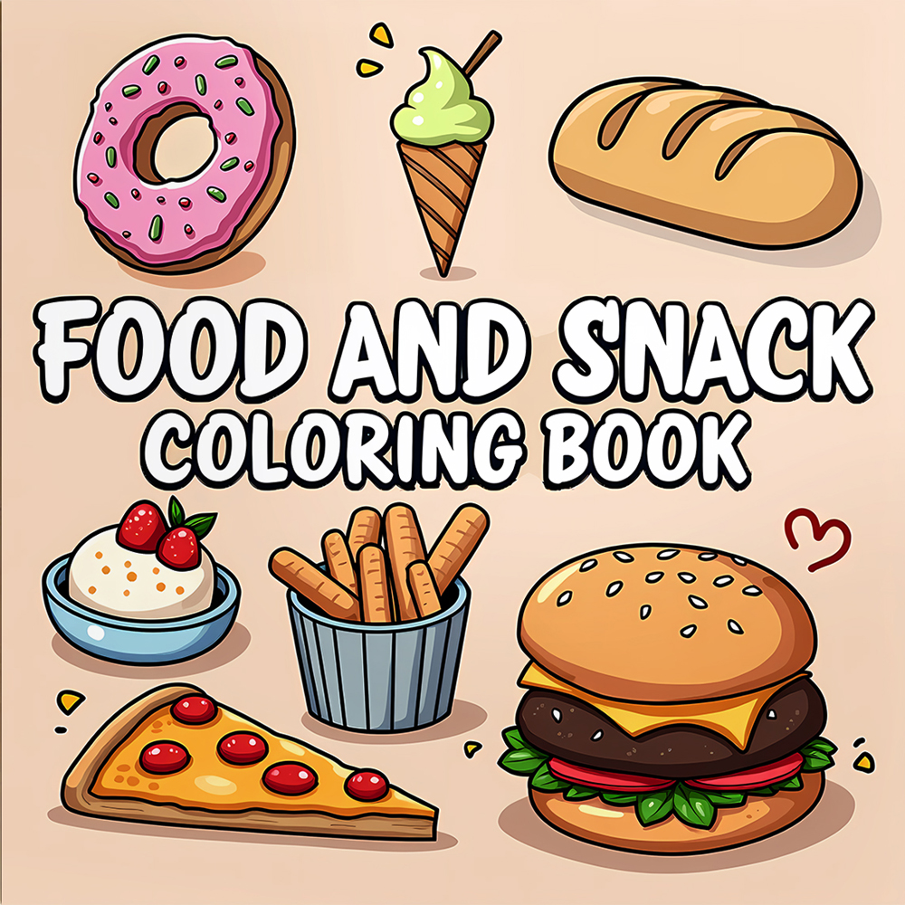 FOOD AND SNACK Coloring Book F - Food Snacks Coloring Book บทวิจารณ์และราคา