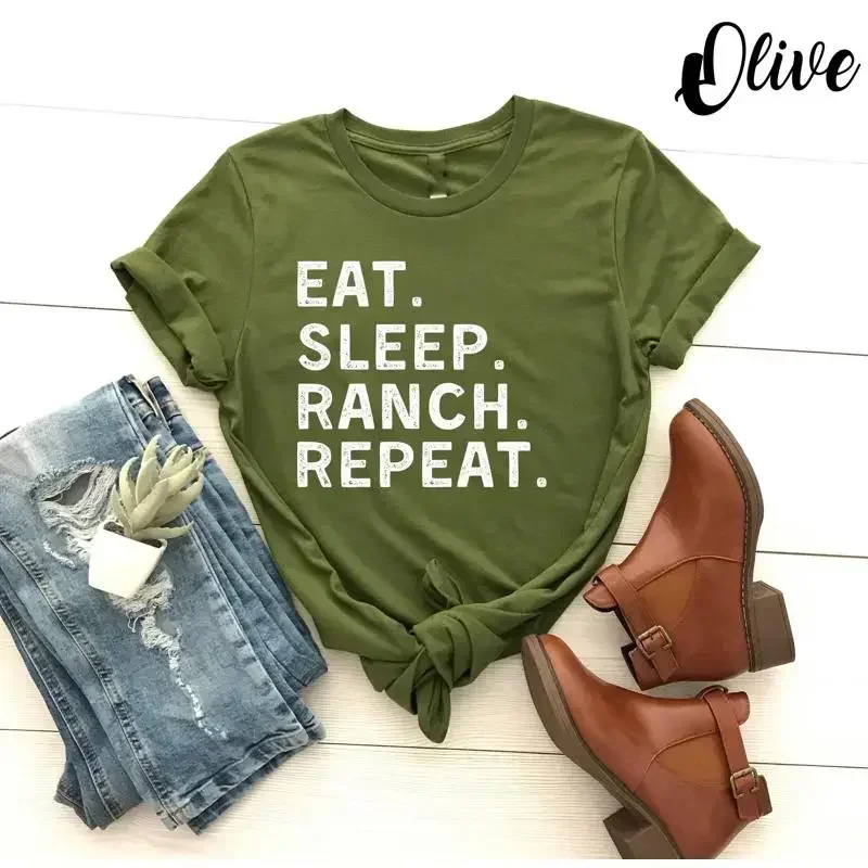 Eat Sleep Ranch RepeaT T Shirt - Foody Snacks บทวิจารณ์และราคา