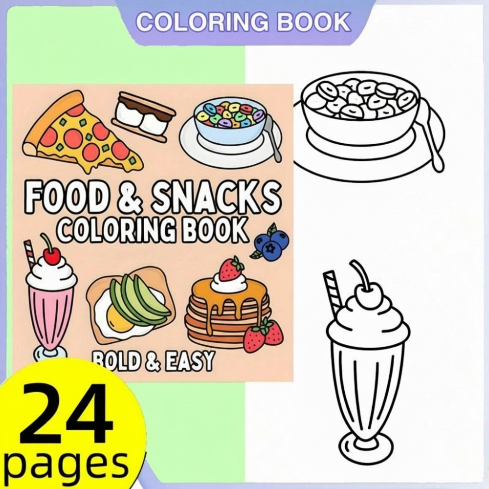 Food and Snacks Coloring Book  - Food Snacks Coloring Book บทวิจารณ์และราคา