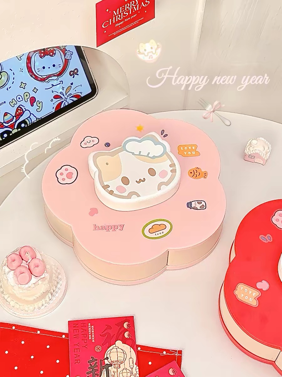 Rotatable Cute Cartoon Divided - Food Snacks To Eat บทวิจารณ์และราคา